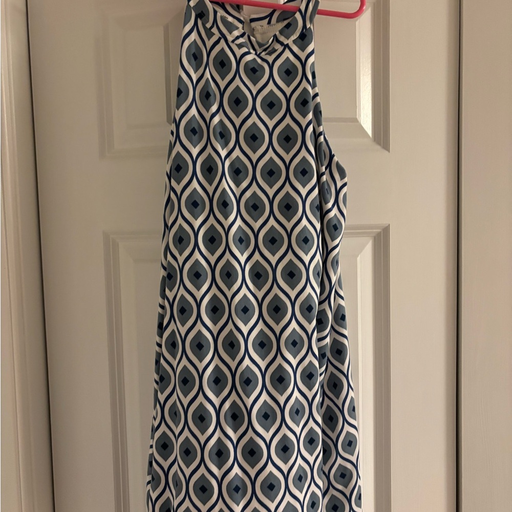 AREA Blue and White Patterned Kids Casual Dress